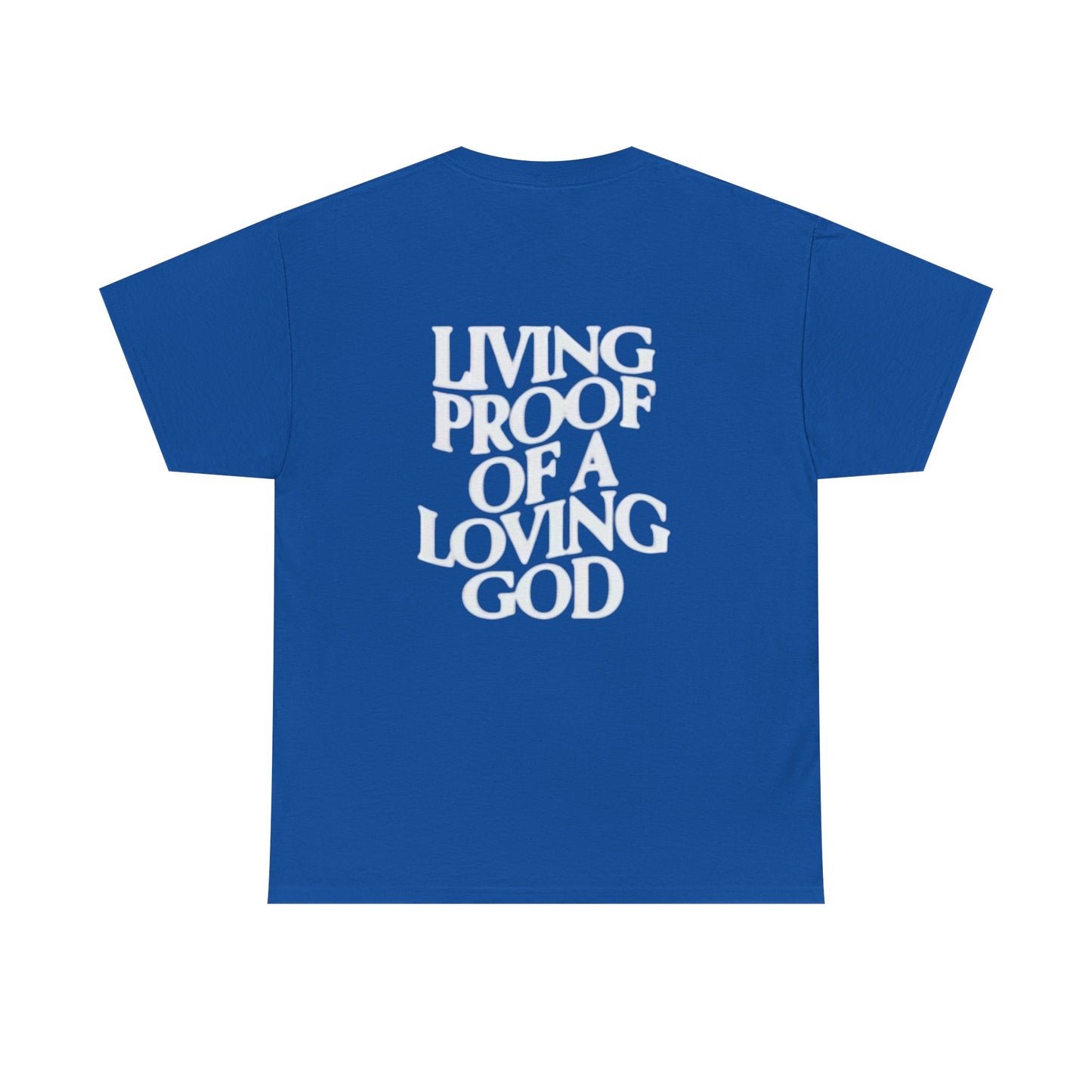 Unisex Heavy Cotton Tee - 'Living Proof of a Loving God' Inspirational Shirt