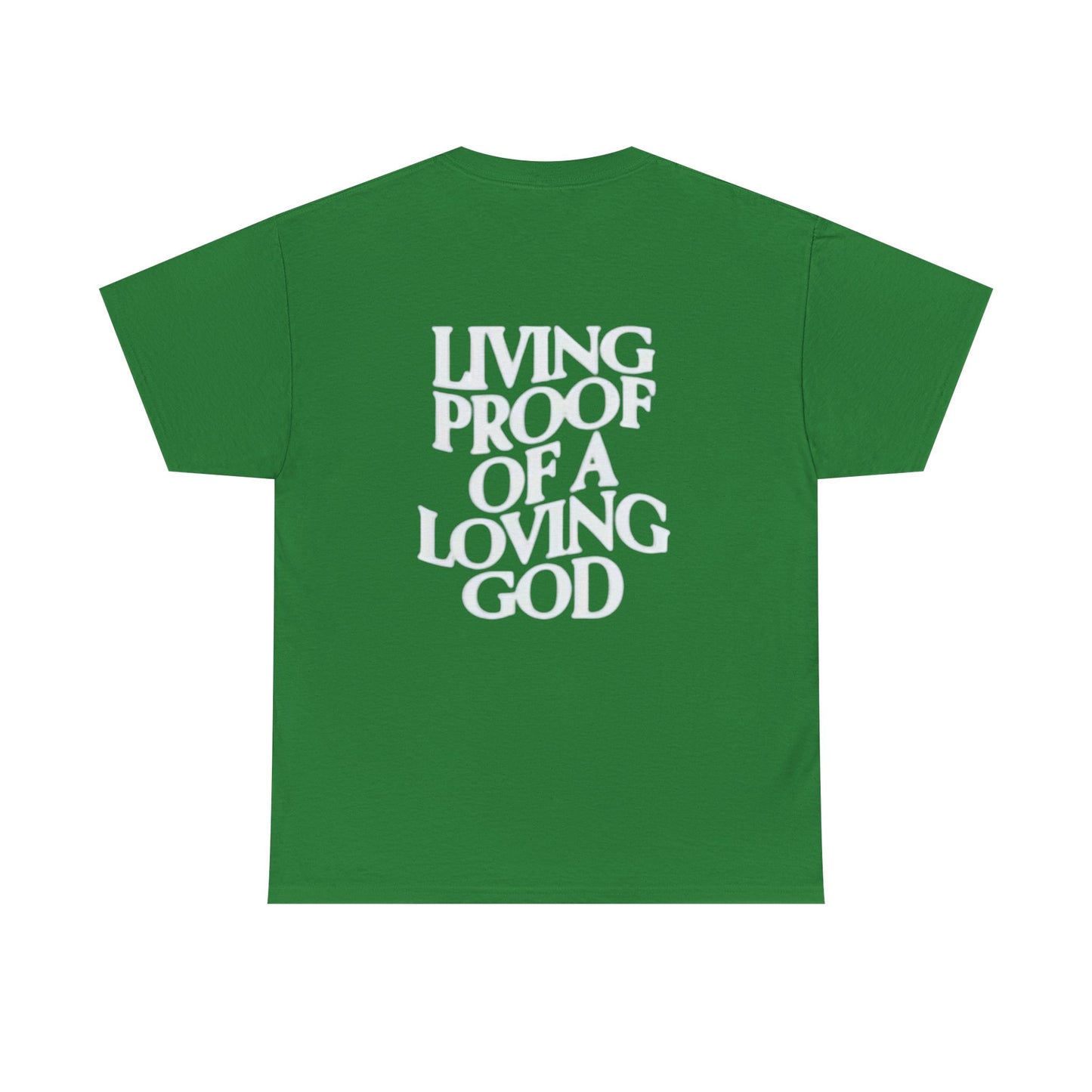 Unisex Heavy Cotton Tee - 'Living Proof of a Loving God' Inspirational Shirt