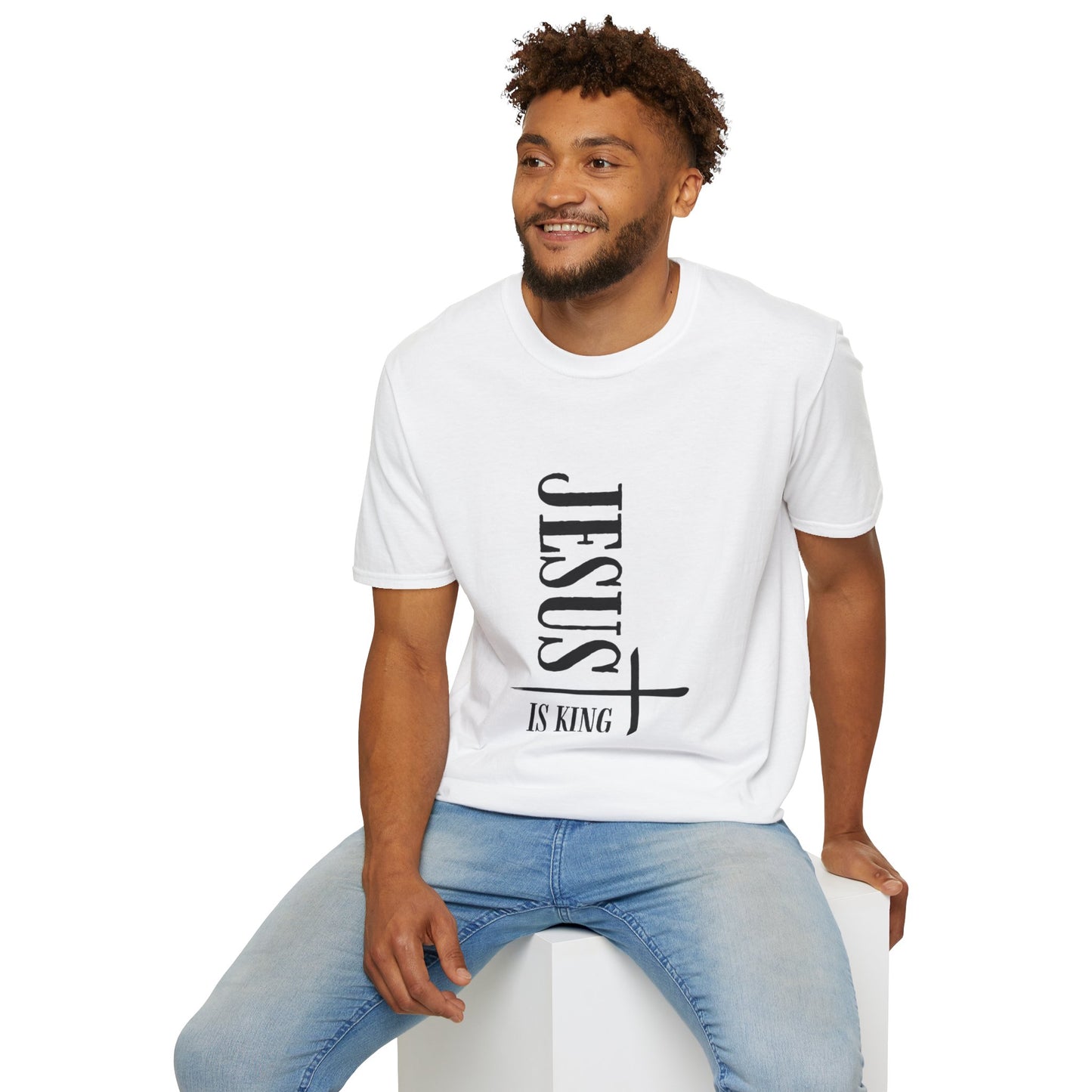 Faith-Inspired Unisex Softstyle T-Shirt | Jesus Is King Design