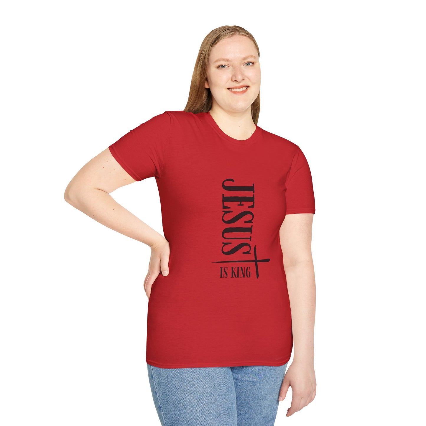 Faith-Inspired Unisex Softstyle T-Shirt | Jesus Is King Design