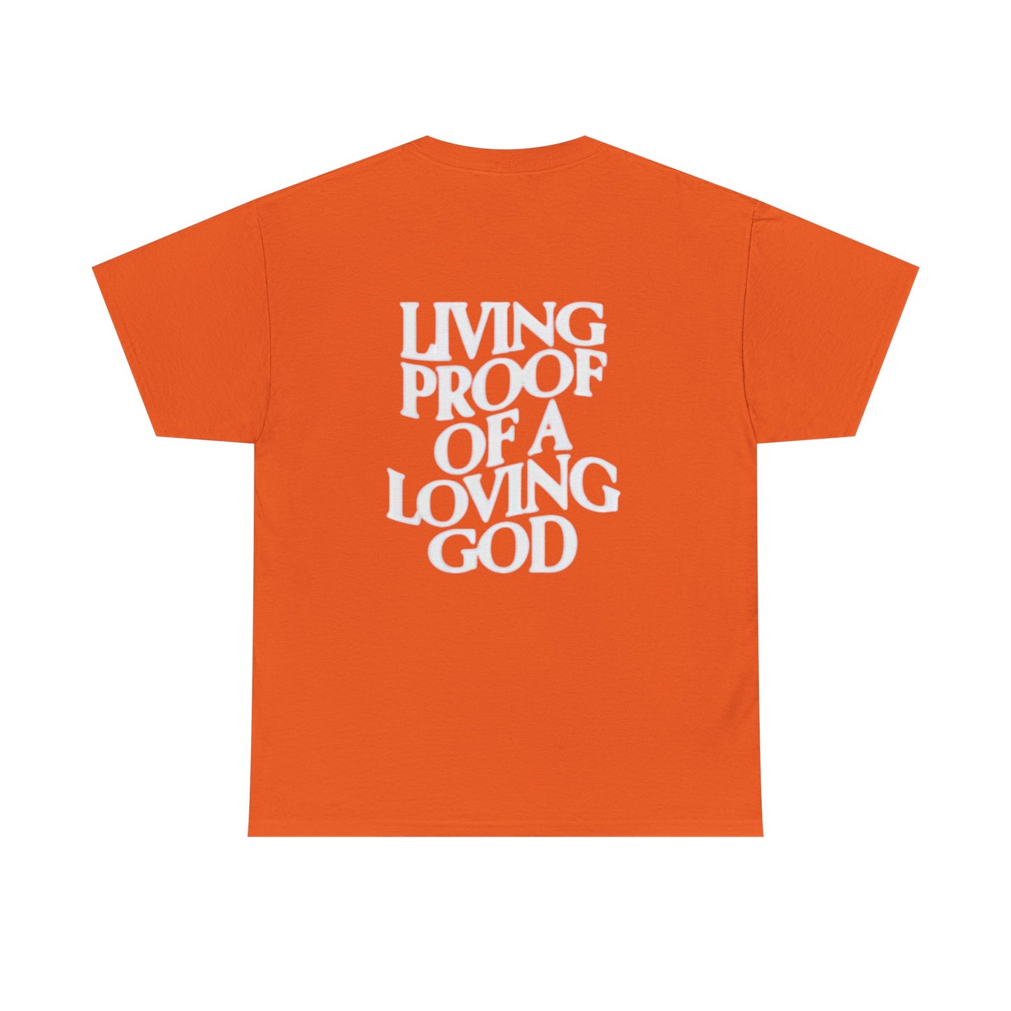Unisex Heavy Cotton Tee - 'Living Proof of a Loving God' Inspirational Shirt
