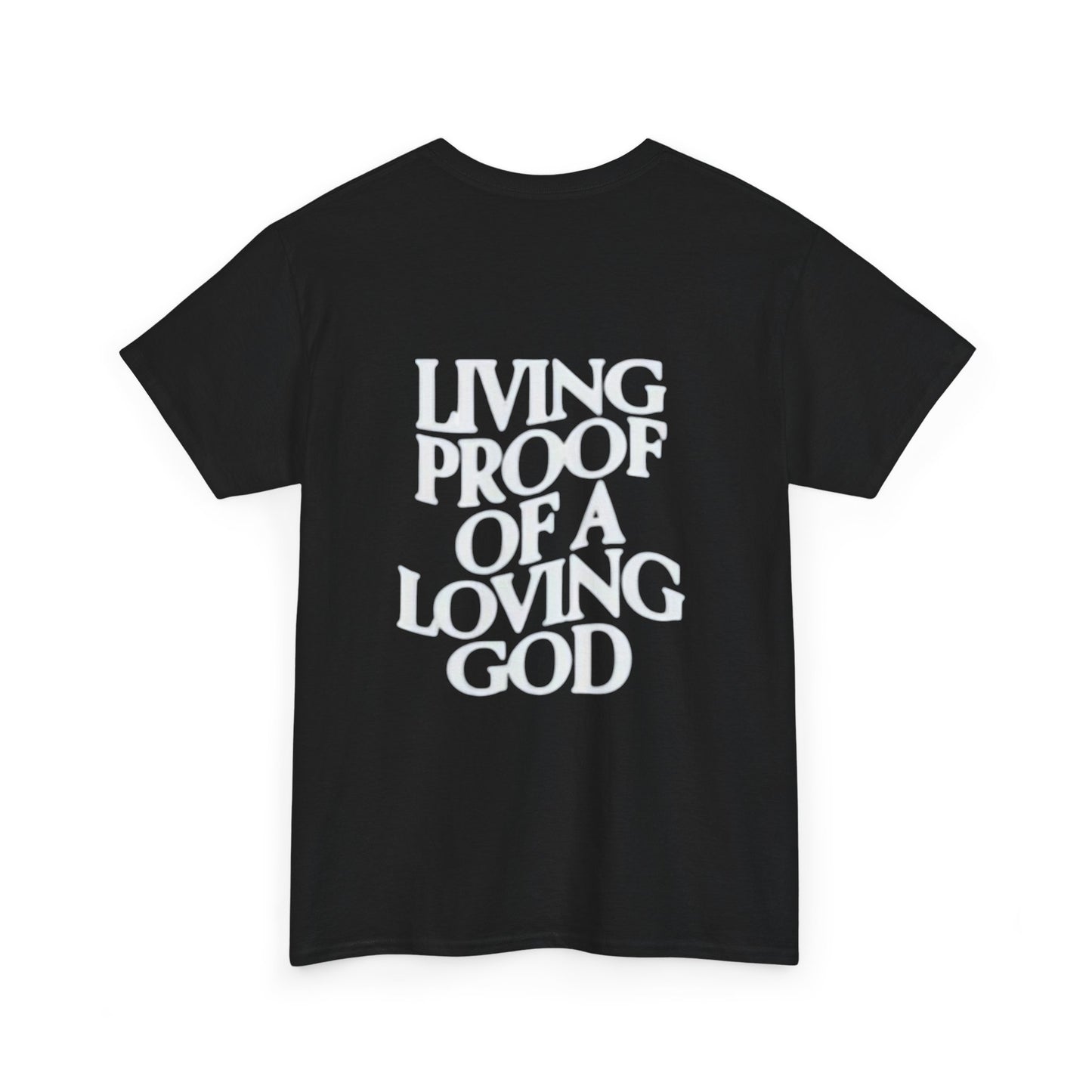 Unisex Heavy Cotton Tee - 'Living Proof of a Loving God' Inspirational Shirt