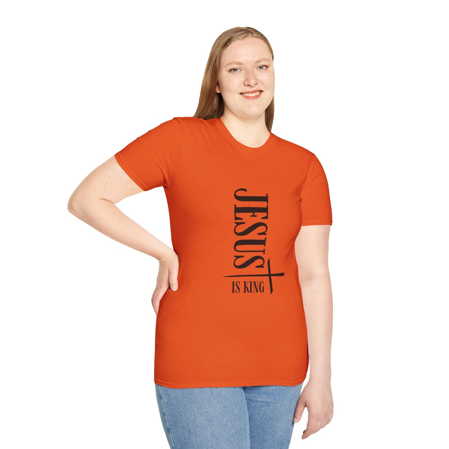 Faith-Inspired Unisex Softstyle T-Shirt | Jesus Is King Design