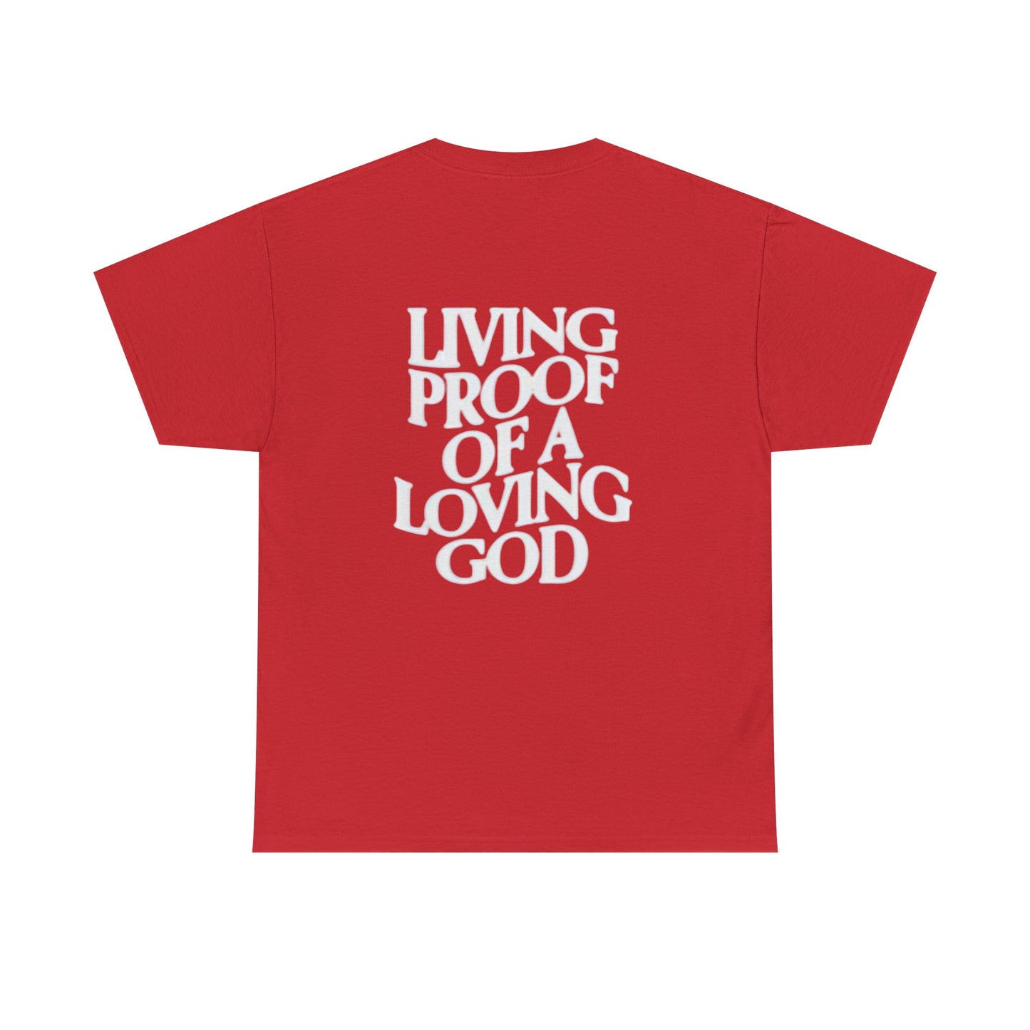 Unisex Heavy Cotton Tee - 'Living Proof of a Loving God' Inspirational Shirt