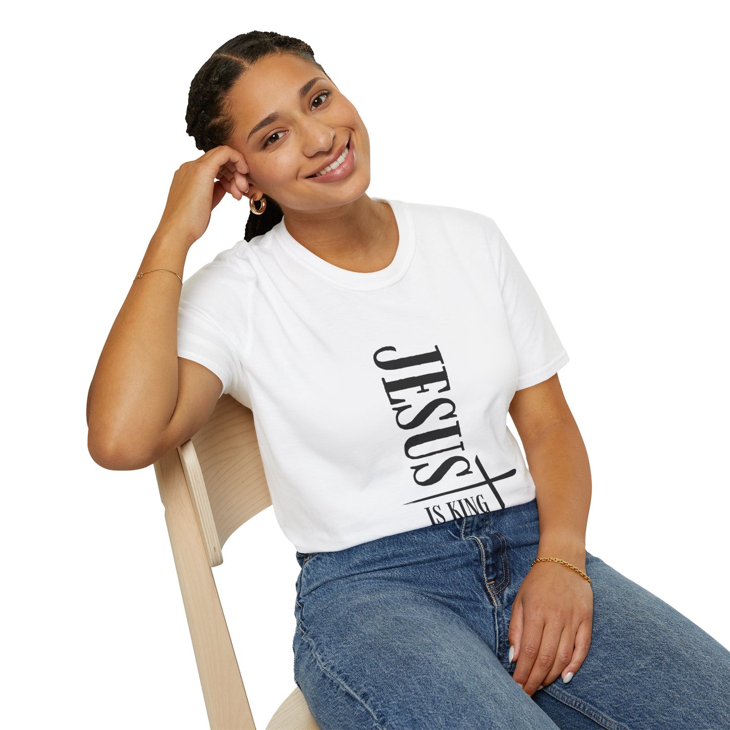 Faith-Inspired Unisex Softstyle T-Shirt | Jesus Is King Design
