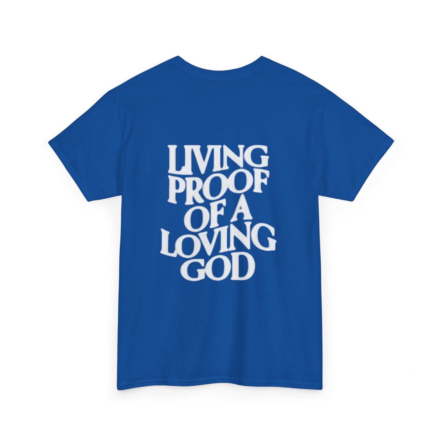 Unisex Heavy Cotton Tee - 'Living Proof of a Loving God' Inspirational Shirt