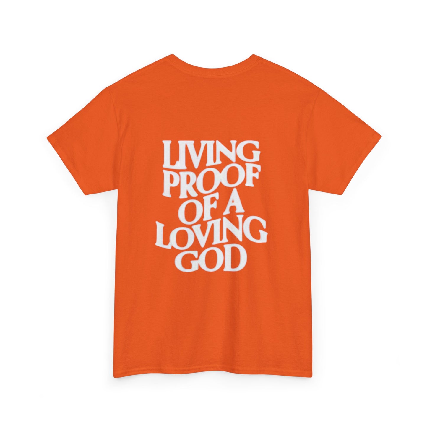 Unisex Heavy Cotton Tee - 'Living Proof of a Loving God' Inspirational Shirt
