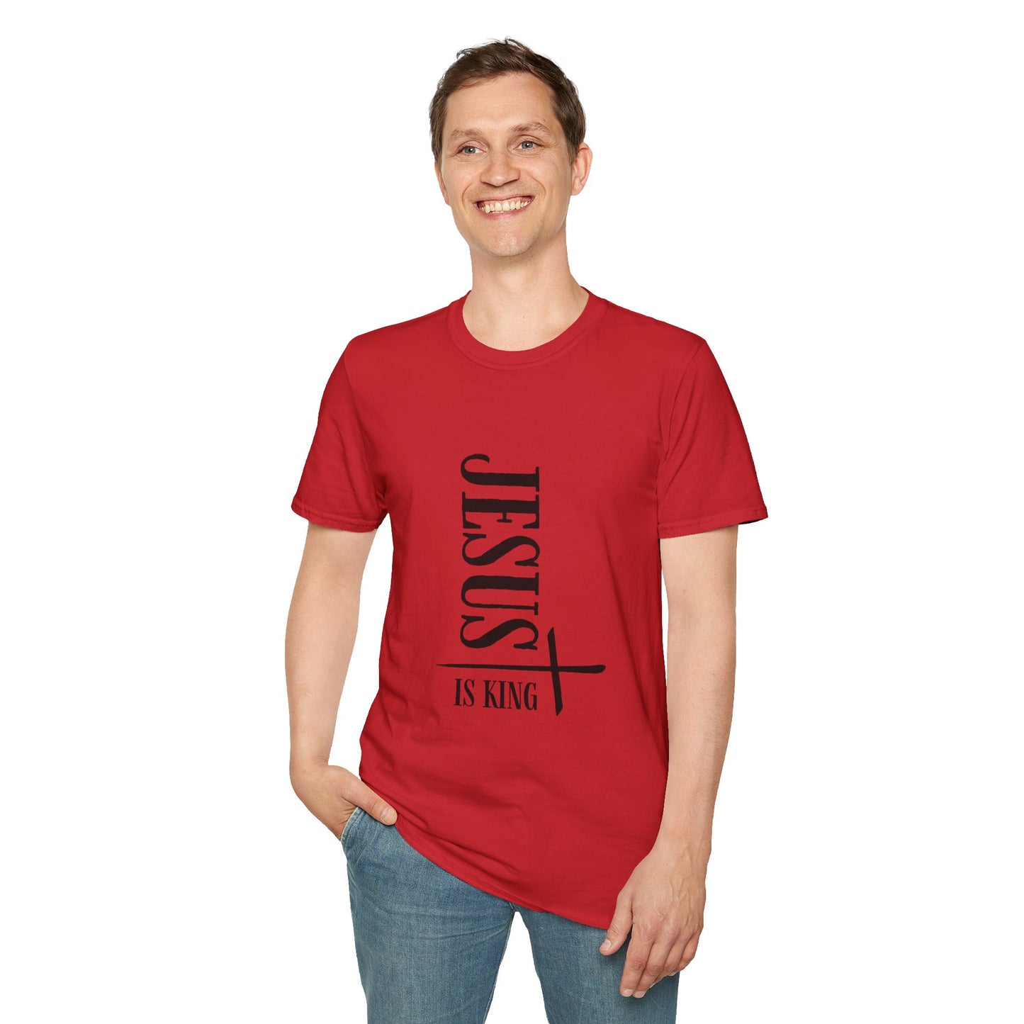 Faith-Inspired Unisex Softstyle T-Shirt | Jesus Is King Design