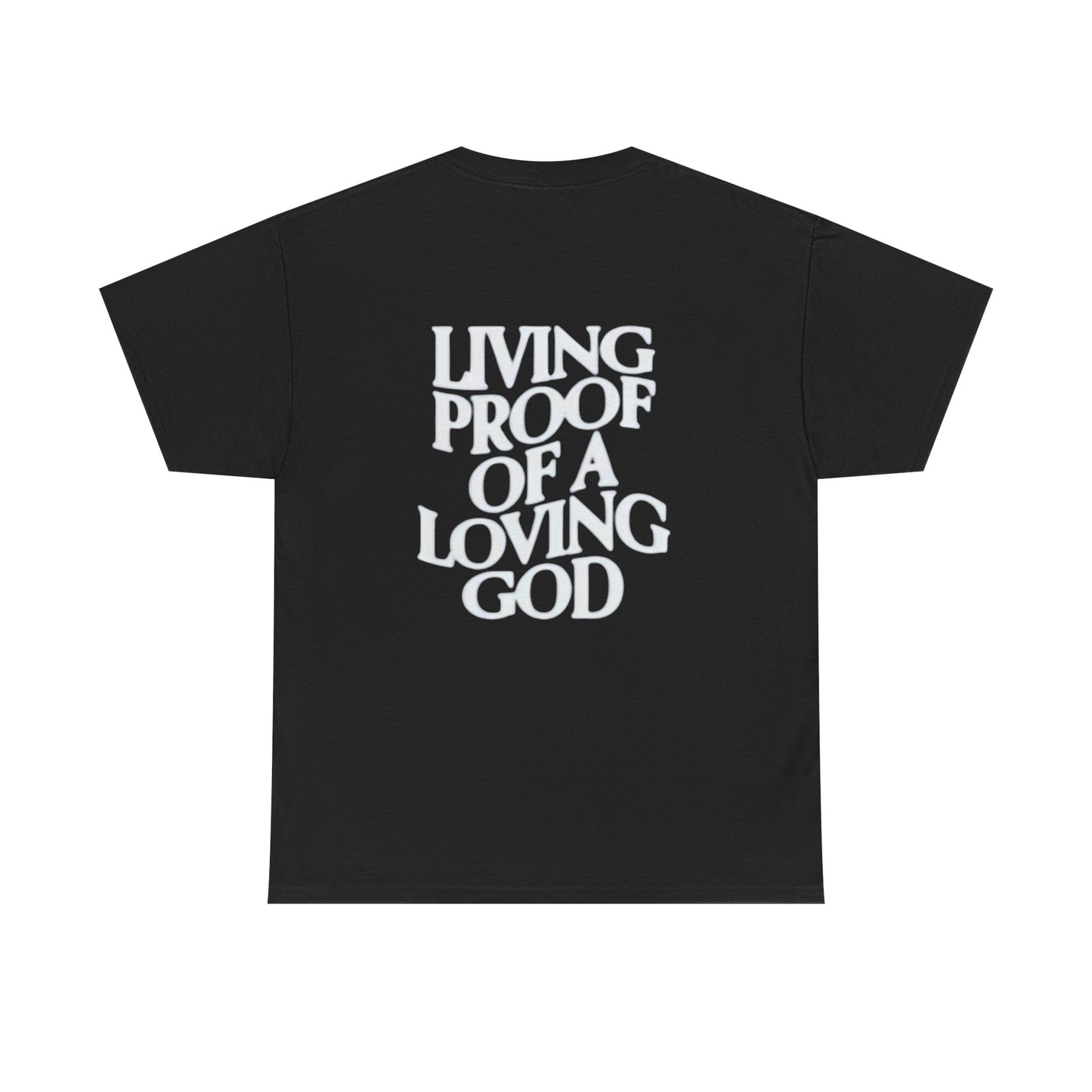 Unisex Heavy Cotton Tee - 'Living Proof of a Loving God' Inspirational Shirt